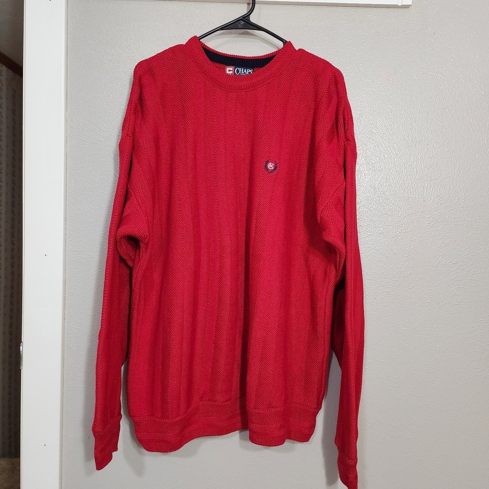 Vintage 90s Chaps Ralph Lauren Sweater‎ Adult XL Red Knitted Streetwear